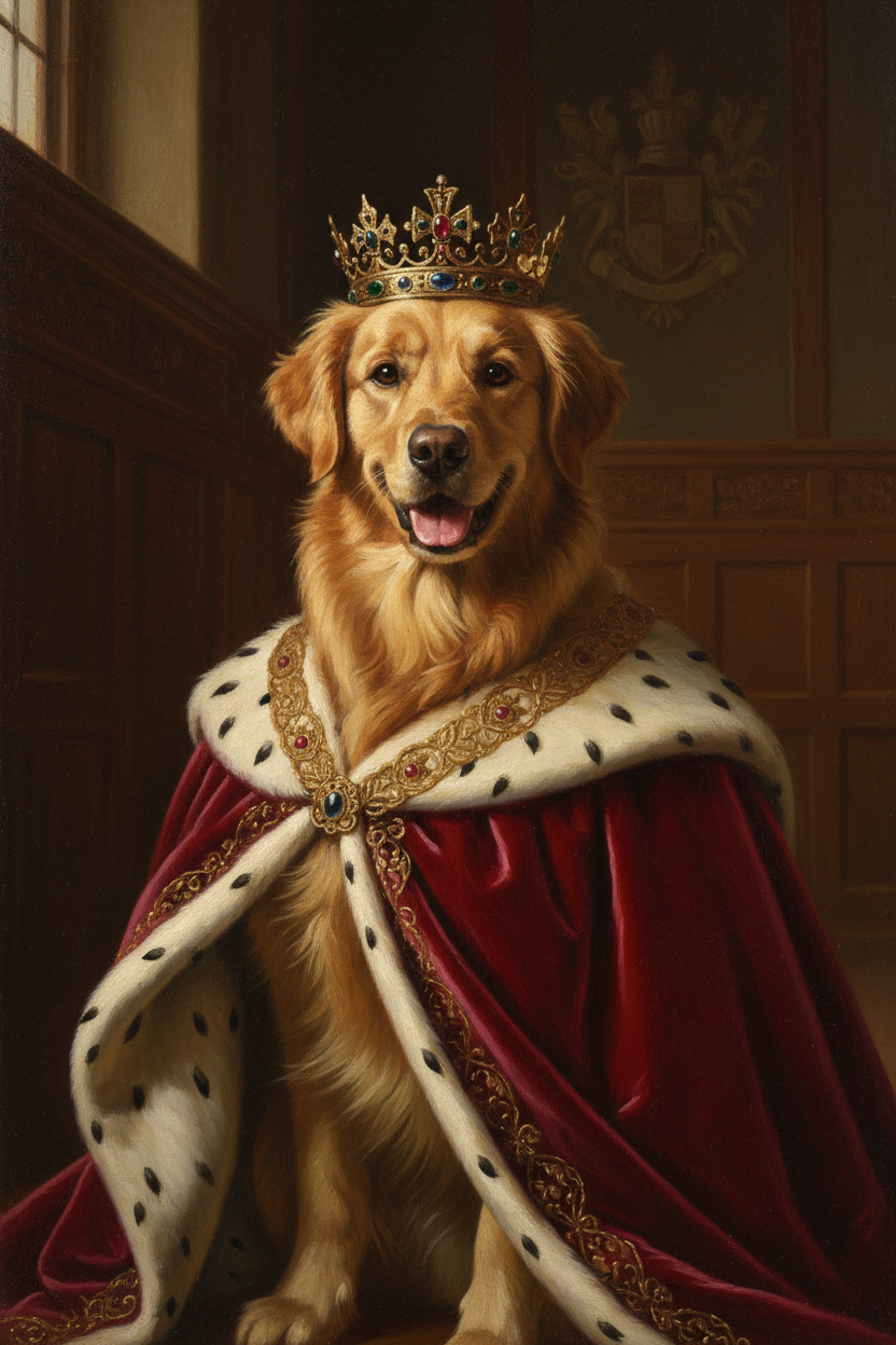 Pet portrait in Roman Emperor style